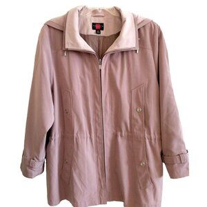Gallery Women's Jacket Soft Shell Removable Hood Water Resistant Mauve - 2X Plus